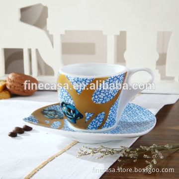 100CC Hyper White Porcelain Coffe Cup for Coffee of Cini with Flower